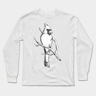 Northern Cardinal - Drawing Gift for Cardinal Lovers Long Sleeve T-Shirt